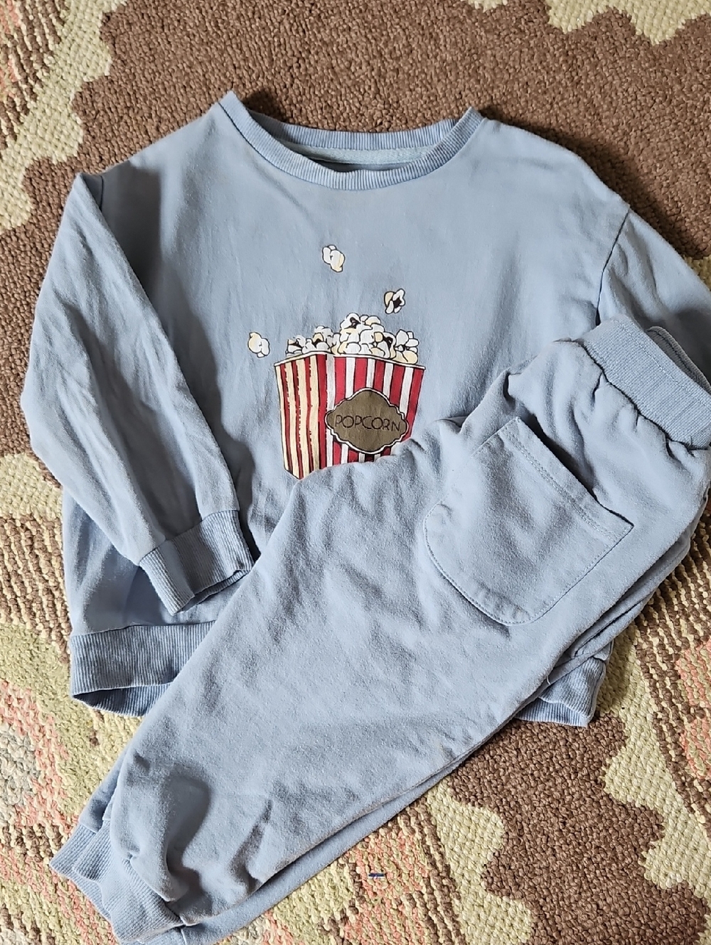 Kids Blue Popcorn Graphic Matching Set Play